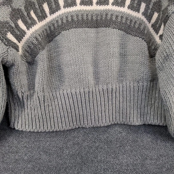 Pringle of Scotland x H&M Women's Cropped Sweater Gray Medium Fair Isle - Picture 7 of 12